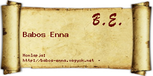 Babos Enna névjegykártya